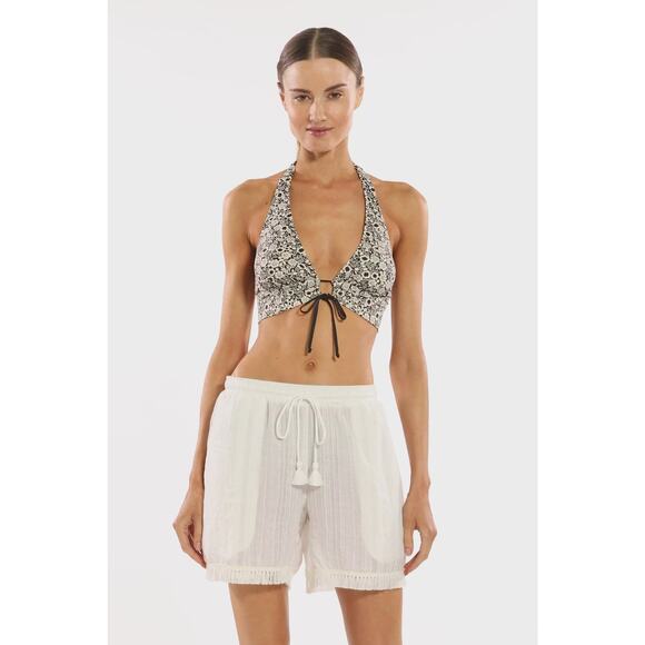 ROBIN PICCONE Natalie Shorts White Fringe Lightweight Summer Cover Up Women's M - Picture 4 of 15